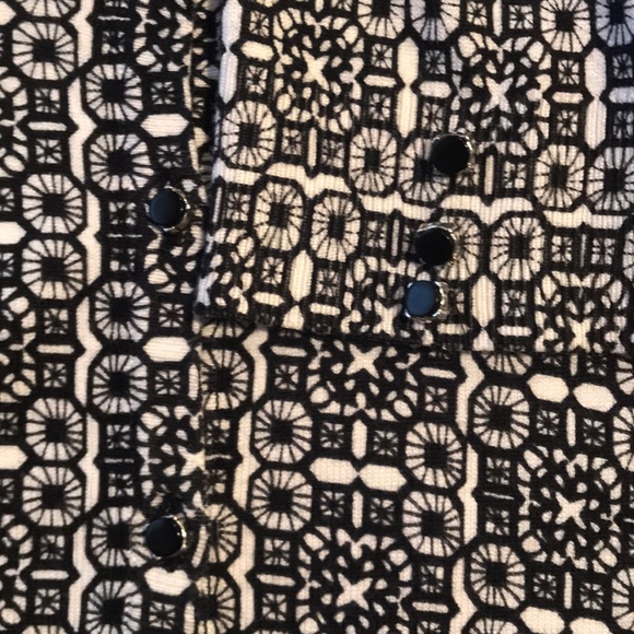 Premise Studio Black And Cream Geometric Button Front Cardigan. EUC - Picture 4 of 4